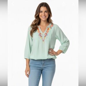 Andree floral embroidered small top